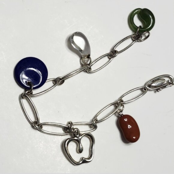 TIFFANY & CO Peretti Sterling Silver Bracelet Jade, Lapis, Jasper, Rock Crystal - Picture 7 of 7